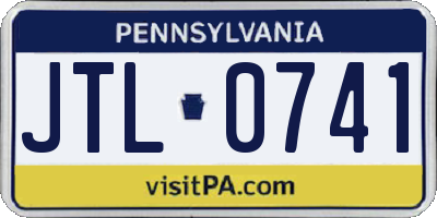 PA license plate JTL0741