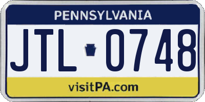 PA license plate JTL0748