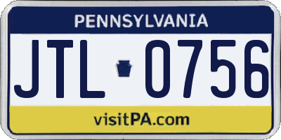 PA license plate JTL0756