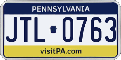 PA license plate JTL0763