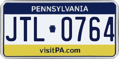 PA license plate JTL0764