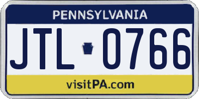 PA license plate JTL0766