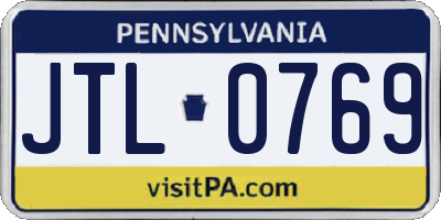 PA license plate JTL0769