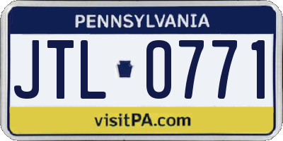 PA license plate JTL0771