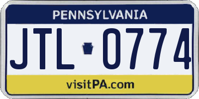 PA license plate JTL0774