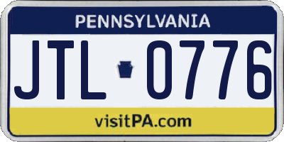PA license plate JTL0776