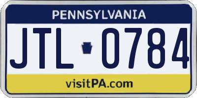 PA license plate JTL0784