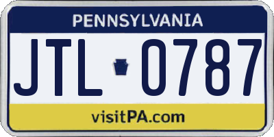 PA license plate JTL0787
