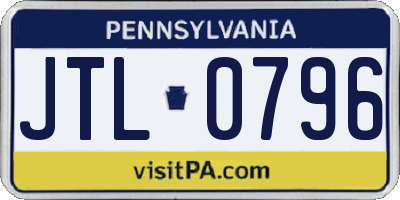 PA license plate JTL0796