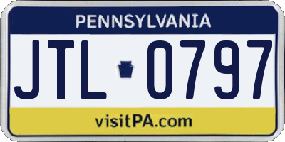 PA license plate JTL0797