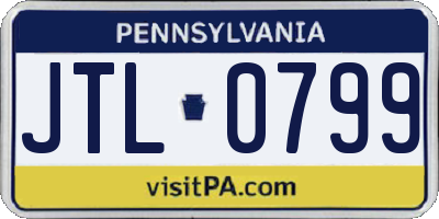 PA license plate JTL0799