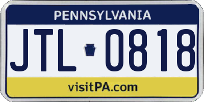 PA license plate JTL0818
