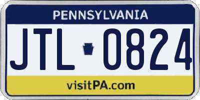 PA license plate JTL0824