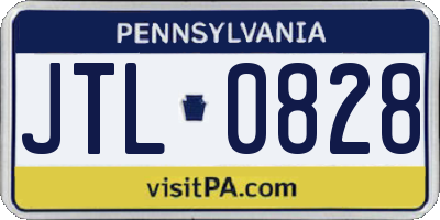 PA license plate JTL0828