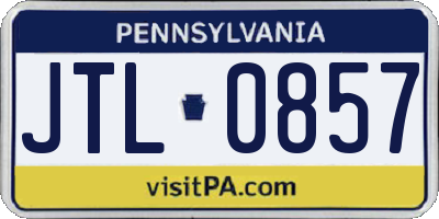 PA license plate JTL0857