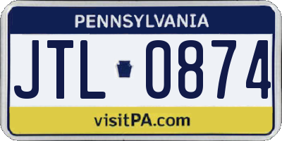 PA license plate JTL0874