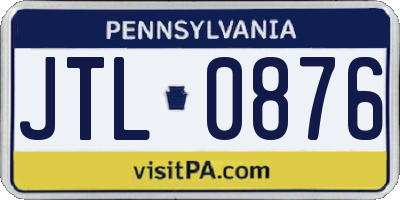 PA license plate JTL0876