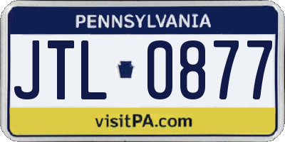 PA license plate JTL0877