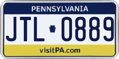 PA license plate JTL0889