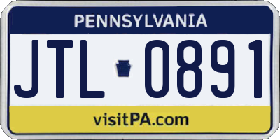 PA license plate JTL0891