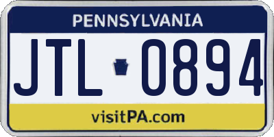 PA license plate JTL0894
