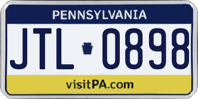 PA license plate JTL0898