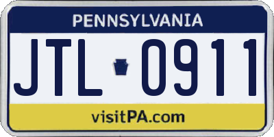 PA license plate JTL0911