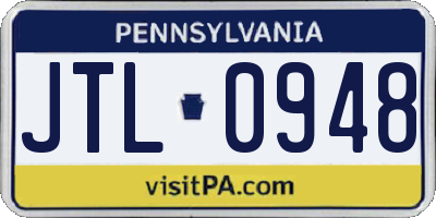 PA license plate JTL0948