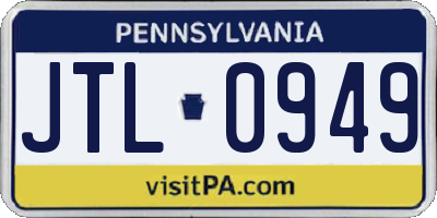PA license plate JTL0949
