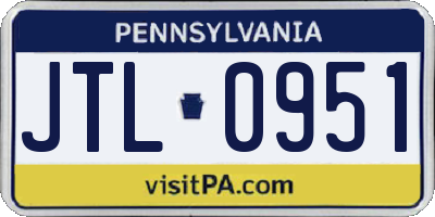 PA license plate JTL0951