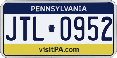 PA license plate JTL0952