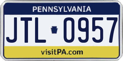PA license plate JTL0957