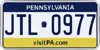 PA license plate JTL0977