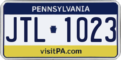 PA license plate JTL1023
