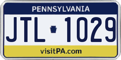 PA license plate JTL1029