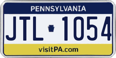 PA license plate JTL1054