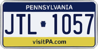 PA license plate JTL1057