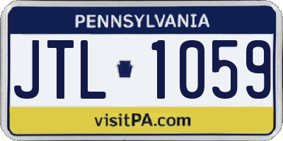PA license plate JTL1059