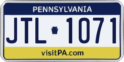 PA license plate JTL1071
