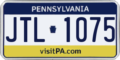 PA license plate JTL1075