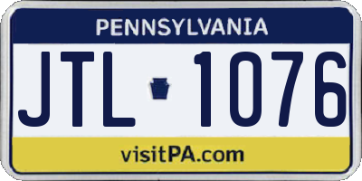 PA license plate JTL1076