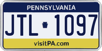 PA license plate JTL1097