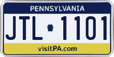 PA license plate JTL1101