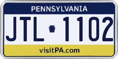PA license plate JTL1102