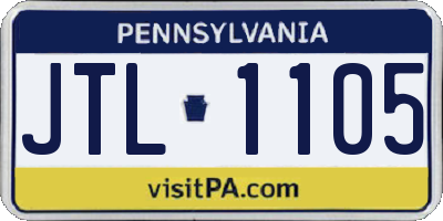 PA license plate JTL1105