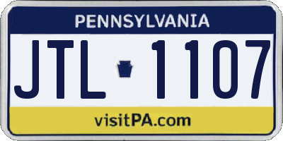 PA license plate JTL1107
