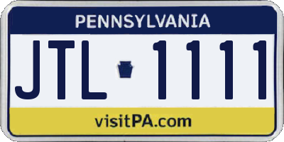 PA license plate JTL1111