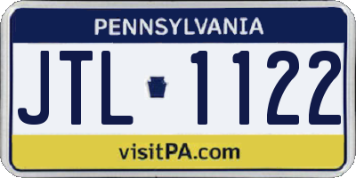 PA license plate JTL1122
