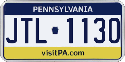 PA license plate JTL1130