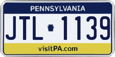 PA license plate JTL1139